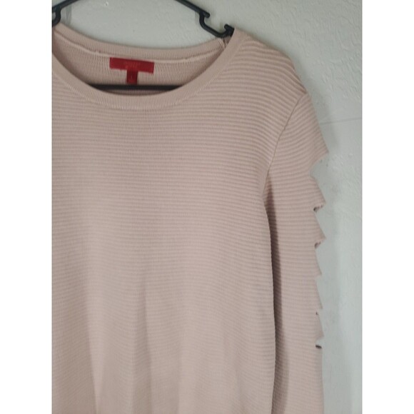 Jennifer Lopez Light Pink Ribbed Long Sleeve Slit Accent Sweater Size Large - Picture 4 of 8